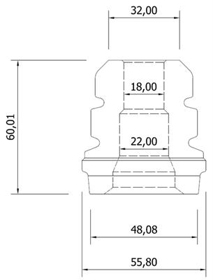 Bottom out bumper 18mm conical in layers